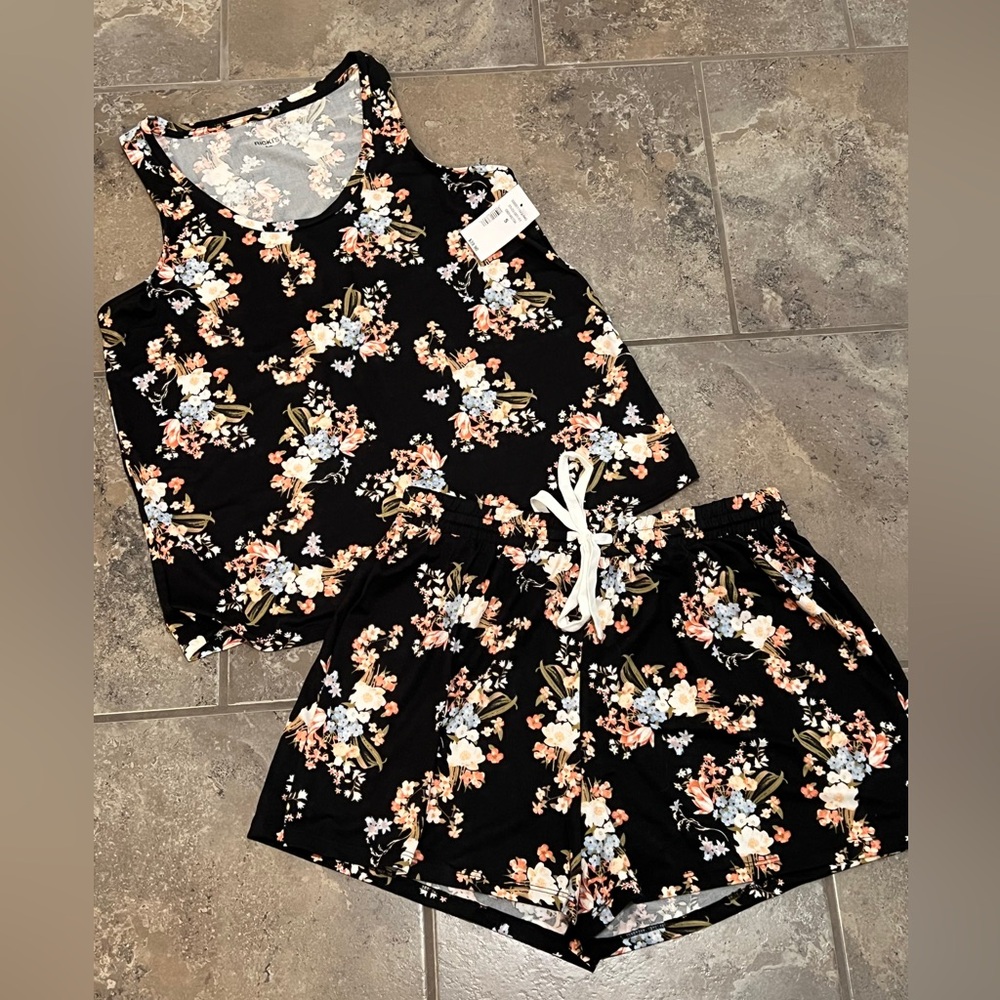 Ricki's Black Floral Pajama Set